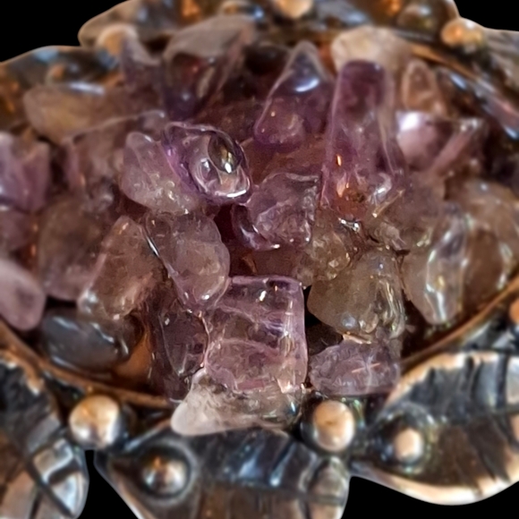 30" Milor Italy 925 Sterling Silver Chain 8.8 grams Unique Amethyst Chip Druzy - Picture 2 of 11